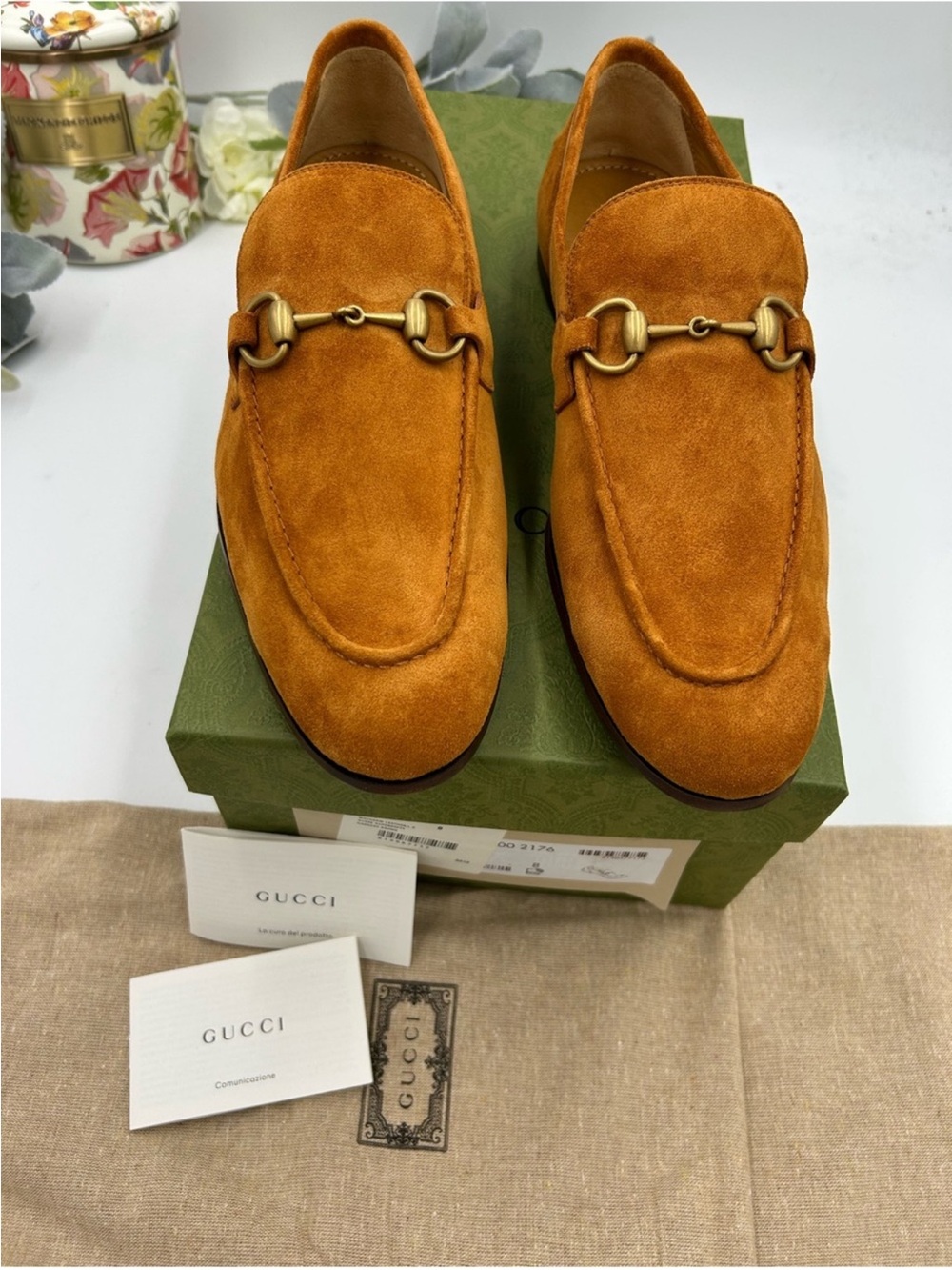Men’s Gucci suede JORDAAN horse bit loafers size 8 fits 9 US made in Italy - Picture 11 of 12